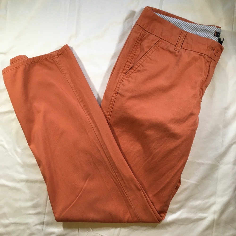 Tommy Hilfiger Orange Coral Cotton Pants Sz 8 EUC